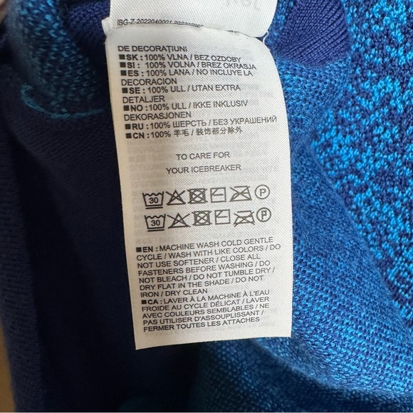 Icebreaker ZoneKnit Merino Wool Vest Men’s XL Deep Geo Blue Navy Insulated - Picture 10 of 15